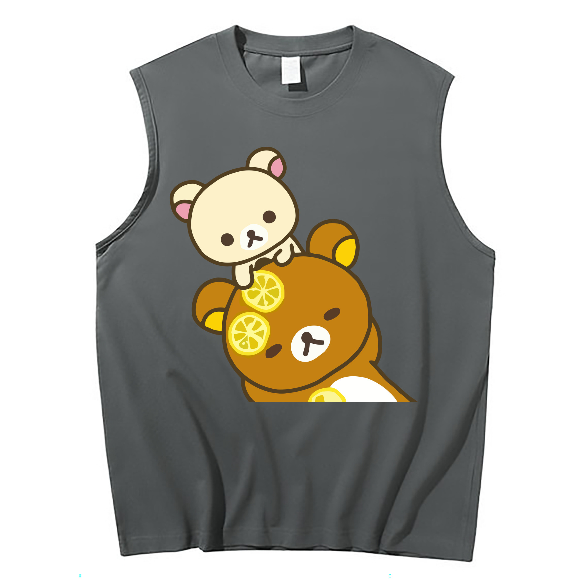 （画像用） リラックマ リラックマ キイロイトリ Rilakkuma Korilakkuma Kiiroitori コットン100％タンクトップ（フロントプリント）